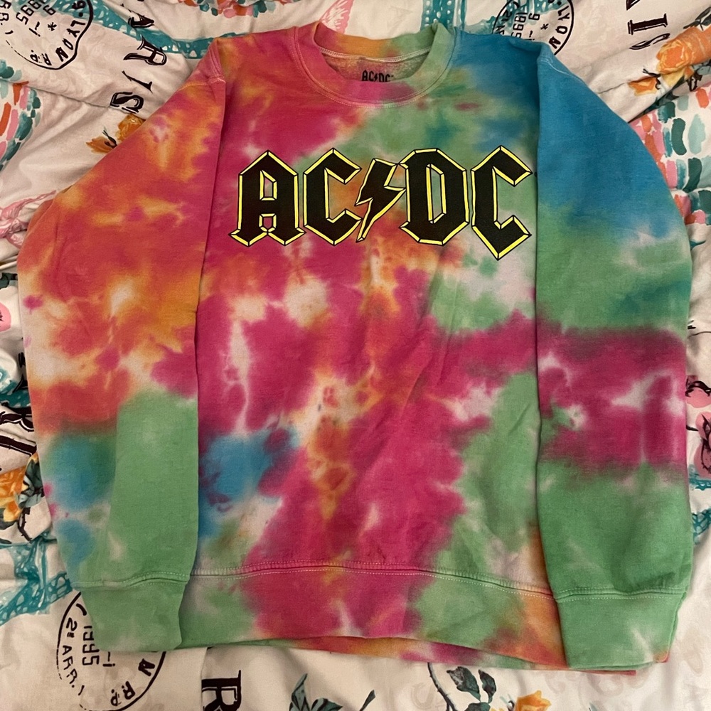 Colorful AC/DC Tie-Dye Sweatshirt
